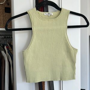 Reformation ribbed cropped knit tank